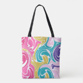 Kleurrijke wervelmonogram gepersonaliseerde Canvas Tote Bag (Achterkant)
