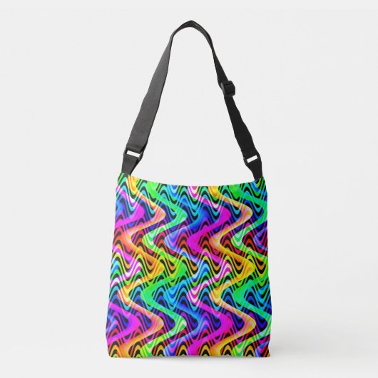 kleurrijke weven crossbody tas (Voorkant)