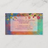 Kleurrijke Whimsical Bloem Kunst Visitekaartje (Achterkant)
