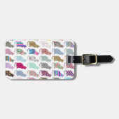 Kleurrijke whimsical Cats Chevron Zigzag Pattern Bagagelabel (Voorkant horizontaal)