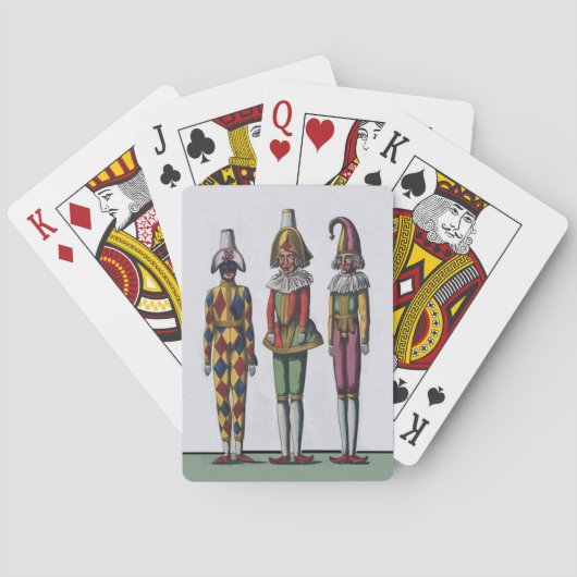  kleurrijke whimsical Drie jesterpoppen Pokerkaarten (Achterkant)
