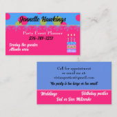 Kleurrijke whimsical Event Planner Visitekaartje (Voorkant / Achterkant)