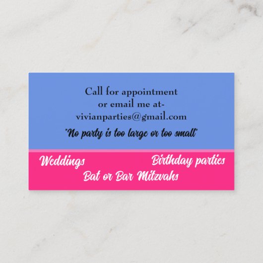 Kleurrijke whimsical Event Planner Visitekaartje (Achterkant)