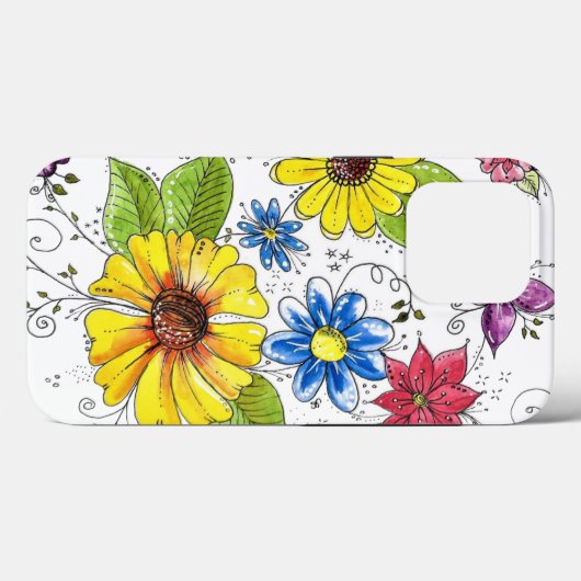Kleurrijke Whimsical Flower Garden Case-Mate iPhone Case (Achterkant (horizontaal))