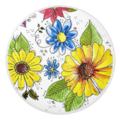 Kleurrijke Whimsical Flower Garden Keramische Knop (Voorkant)