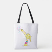Kleurrijke Whimsical Greyhound Hond en Lady Tote Bag (Achterkant)