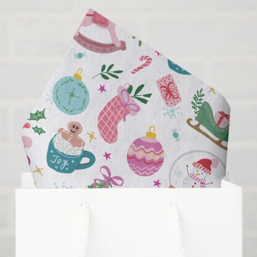 Kleurrijke Whimsical Kerstmis Tissuepapier
