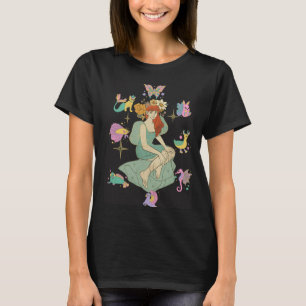 Kleurrijke Whimsical Meisje Artistieke Voeg Naam T T-shirt