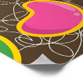 Kleurrijke Whimsical Retro Pretentieloze Jellybean Poster (Hoek)