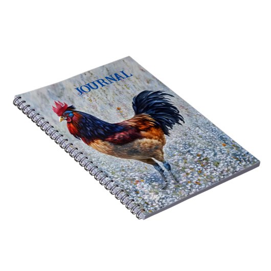 Kleurrijke Whimsical Rooster Boerderij Art Journal Notitieboek (Rechterzijde)