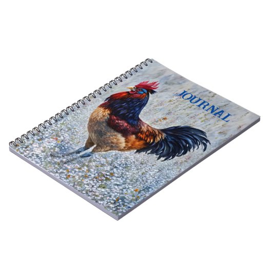 Kleurrijke Whimsical Rooster Boerderij Art Journal Notitieboek (Linkerzijde)