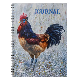 Kleurrijke Whimsical Rooster Boerderij Art Journal Notitieboek