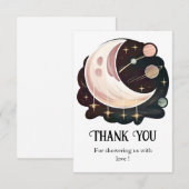 Kleurrijke Whimsical Stars Baby shower Bedankkaart (Voorkant / Achterkant)