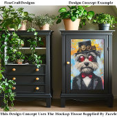 Kleurrijke Whimsy Modern Steampunk Dog Z3 Decoupag Tissuepapier