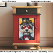 Kleurrijke Whimsy Modern Steampunk Dog Z3 Decoupag Tissuepapier