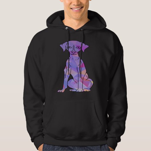 Kleurrijke Whippet Hoodie (Voorkant)