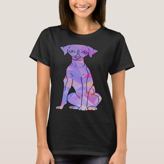 Kleurrijke Whippet T-shirt (Voorkant)