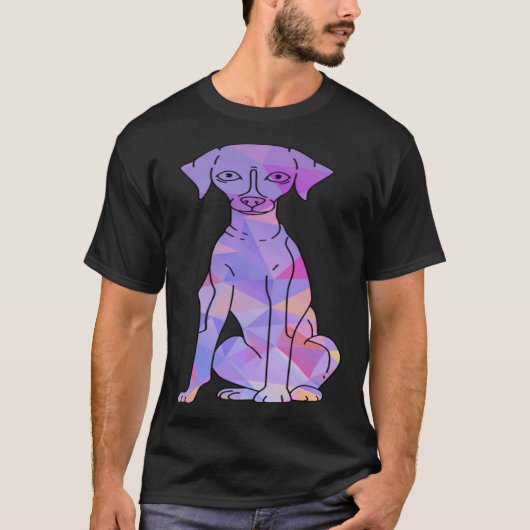 Kleurrijke Whippet T-shirt (Voorkant)