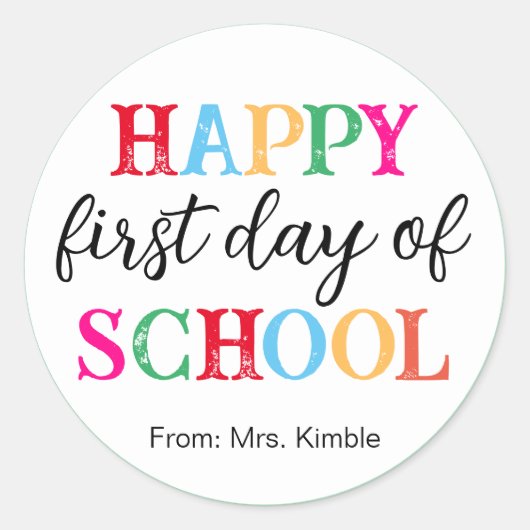 Kleurrijke White Board School Sticker (Voorkant)