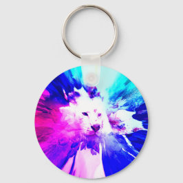 kleurrijke White Tiger Grunge Sleutelhanger