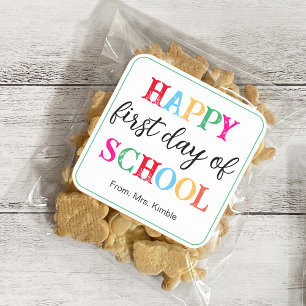 Kleurrijke Whiteboard School Sticker (vierkant)