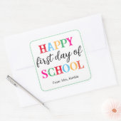 Kleurrijke Whiteboard School Sticker (vierkant) (Envelop)