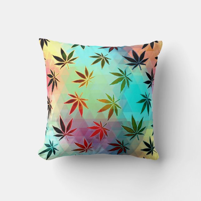 Kleurrijke wiet kussen (Voorkant)