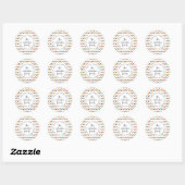 Kleurrijke Wiggle Stripe Adres Ronde Sticker (Vel)