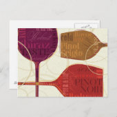 Kleurrijke wijn briefkaart (Voorkant / Achterkant)