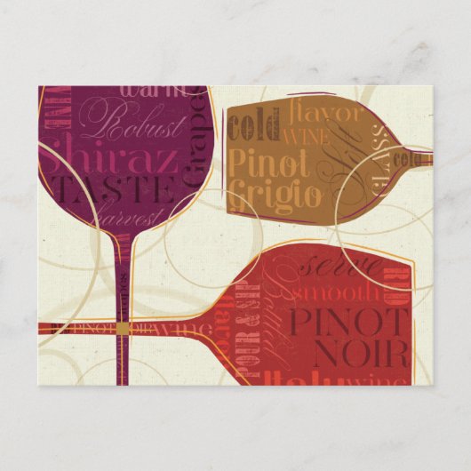 Kleurrijke wijn briefkaart (Voorkant)