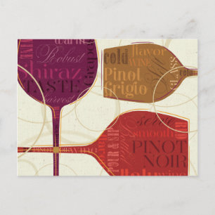 Kleurrijke wijn briefkaart