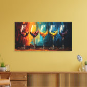 Kleurrijke wijnglazen Horizontale kunst Canvas Afdruk (Insitu (Woonkamer))