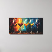 Kleurrijke wijnglazen Horizontale kunst Canvas Afdruk (Voorkant)