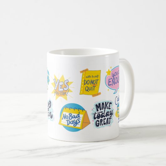 Kleurrijke Wijsheid Bubble Quotes Collectible Koffiemok (Voorkant rechts)