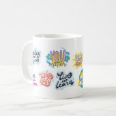 Kleurrijke Wijsheid Bubble Quotes Collectible Koffiemok (Voorkant links)