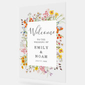Kleurrijke Wild Flower Country Wedding Welkom Acryl Bord (Hoek)
