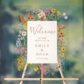 Kleurrijke Wild Flower Country Wedding Welkom Acryl Bord (Neutraal)