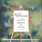Kleurrijke Wild Flower Country Wedding Welkom Acryl Bord (Neutraal)