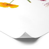 Kleurrijke Wild Flower Country Wedding Welkom Poster (Hoek)