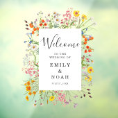 Kleurrijke Wild Flower Country Wedding Welkom Raamsticker (Vel 3)