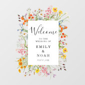 Kleurrijke Wild Flower Country Wedding Welkom Raamsticker (Vel)
