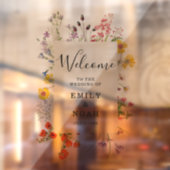 Kleurrijke Wild Flower Country Wedding Welkom Raamsticker (Vel 2)