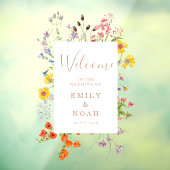 Kleurrijke Wild Flower Country Wedding Welkom Raamsticker (Vel 3)