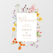 Kleurrijke Wild Flower Country Wedding Welkom Raamsticker (Vel)