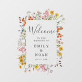 Kleurrijke Wild Flower Country Wedding Welkom Raamsticker (Vel)