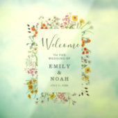 Kleurrijke Wild Flower Country Wedding Welkom Raamsticker (Vel 3)