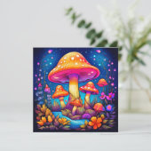 Kleurrijke Wild Mushrooms Illustratie Kaart (Staand voorkant)