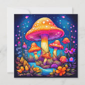 Kleurrijke Wild Mushrooms Illustratie Kaart (Voorkant)