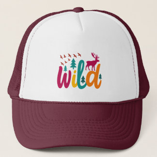 Kleurrijke Wild Print met Forest and Deer Graphic Trucker Pet