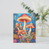 Kleurrijke Wild Psychedelic Mushrooms Illustratie Briefkaart (Staand voorkant)